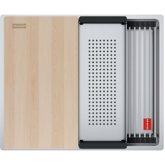 Készlet acél mosogató Franke Box 127.0749.858, konyhai csaptelep Franke Eos 115.0590.045