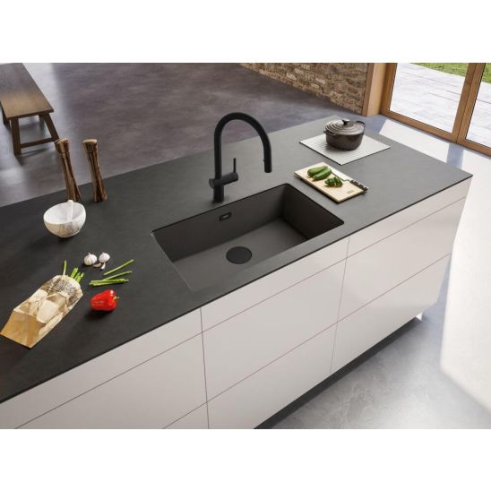 Készlet konyhai csaptelep Franke Active L Pull-Out Spray 115.0721.464, gránit mosogató Franke Maris 125.0737.991