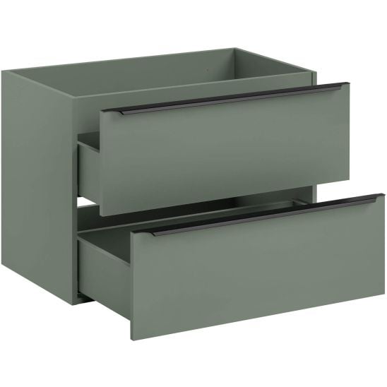 Készlet szekrény Comad Sombra Green SOMBRA GREEN 82-80-46-2S, mosdótál Comad Sky SKY 1 BLACK MATT 80 DP ( E-8099-80 ), NIAGARA UM 03 BLACK 86001B