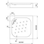 Készlet zuhanykabin Deante Funkia KYC_642K, négyzet alakú zuhanytálca Deante Corner KTC_042B, NHC_025C