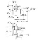 Készlet falsík alatti csaptelep elem Grohe Eurostyle 23571000, mosdócsaptelep Grohe Eurodisc Cosmopolitan 19573002