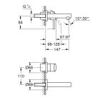 Készlet falsík alatti csaptelep elem Grohe Eurostyle 23571000, mosdócsaptelep Grohe Concetto 19575001