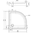 Készlet zuhanykabin Cersanit Arteco S157-002, félkör alakú zuhanytálca Cersanit Tako S204-004