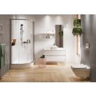 Set zuhanykabin Cersanit Arteco S157-001, félkör alakú zuhanytálca Cersanit Tako S204-003