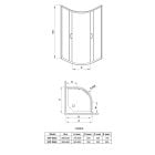 Készlet zuhanykabin Deante Funkia KYP_653K, félkör alakú zuhanytálca Deante Deep KTD_041B, KTD_041O, NHC_025C