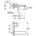 Készlet mosdócsaptelep Grohe Lineare 19409001, falsík alatti csaptelep elem Grohe Eurostyle 23571000