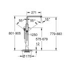 Készlet kád és zuhany csaptelep Grohe Lineare 23792001, padlóra szerelhető elem Grohe 45984001