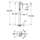 Készlet kád és zuhany csaptelep Grohe Eurocube 23672001, padlóra szerelhető elem Grohe 45984001