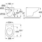 Készlet falsík alatti keret öblítőgombbal Grohe Solido 38811KF0, WC csésze Grohe Bau Ceramic 39427000, 39492000