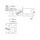 Készlet WC csésze Grohe Cube Ceramic 3924400H, beépíthető keret Grohe Rapid SL 38827000, 39488000