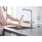 Készlet kezdőkészlet konyhai csapteleppel Grohe Blue 31539000, acél mosogató Grohe K700 31726SD0