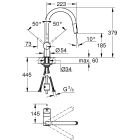 Készlet acél mosogató Grohe K700U 31574AL1, konyhai csaptelep Grohe Minta 32321AL2