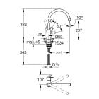 Készlet gránit mosogató Grohe K400 31639AP0, konyhai csaptelep Grohe Bauloop 31368001