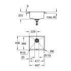 Készlet konyhai csaptelep Oltens Borga 35207300, gránit mosogató Grohe K700 31653AP0