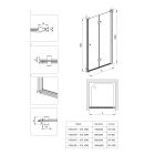 Készlet zuhanyajtók Deante Kerria Plus KTSX041P, zuhanykabin fal walk-in Deante Kerria Plus KTS_030P