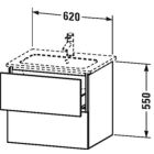 Készlet szekrény Duravit L-Cube LC624002222, mosdótál Duravit ME by Starck 2336630000