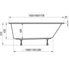 Készlet egyenes kád Ravak Chrome C741300000, kád szifon Ravak X01377, GPX2240016