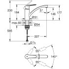 Készlet gránit mosogató Grohe K400 31639AP0, konyhai csaptelep Grohe Start 30530002