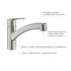 Készlet gránit mosogató Grohe K500 31644AP0, konyhai csaptelep Grohe Start 30531DC1