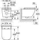 Készlet WC csésze Grohe Euro Ceramic 39554000, süllyesztett keret gombbal és tömítéssel Grohe Solido 39930000