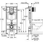 Készlet WC csésze lassú záródású ülőkével Grohe Euro Ceramic 39693000, süllyesztett keret gombbal és tömítéssel Grohe Solido 39930000