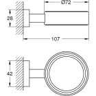 Készlet WC kefe Grohe Essentials 40513AL1, öblítő gomb Grohe Skate 38732AL0, 40510AL1, 40507AL1, 40508AL1, 40511AL1, 40372001