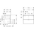 Készlet szekrény Hansgrohe Xelu Q 54027670, mosdótál Hansgrohe Xelu Q 61032450