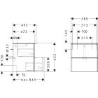 Készlet szekrény Hansgrohe Xelu Q 54024000, mosdótál Hansgrohe Xelu Q 61017450