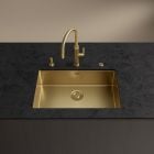 Készlet konyhai csaptelep Franke Mythos Masterpiece Pull-Out Spray 115.0711.558, folyadékadagoló Franke Atlas 112.0717.105