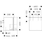 Készlet szekrény Hansgrohe Xilesa E 54247550, mosdótál Hansgrohe Xanuia Q 60131450