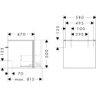Készlet szekrény Hansgrohe Xilesa E 54253760, mosdótál Hansgrohe Xelu Q 60317450