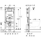 Készlet WC csésze Geberit Smyle 500.379.01.1, beépíthető keret Geberit Duofix 111.170.00.2, 500.240.01.1