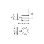 Készlet fogmosó pohár Grohe Start Cube 41097DC0, ragasztó Grohe QuickGlue 41127000