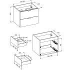 Készlet szekrény Comad Aster Green ASTER GREEN 82-60-46-2S, mosdótál Comad Smile UM-6252SMILE40DP, CREMONA 89-60-46 M