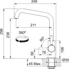 Készlet konyhai csaptelep Franke Lina 115.0728.474, folyadékadagoló Franke Comfort 112.0753.277