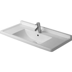 Duravit Starck 3 mosdótál 85x48.5 cm négyszögletes klasszikus-beépíthető-pulttal együtt fehér 0304800000