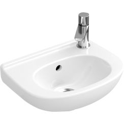Villeroy & Boch O.Novo mosdótál 36x27.5 cm félkör alakú klasszikus fehér 53603601