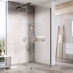 Ravak Walk-In Wall zuhanykabin fal walk-in 120 cm fekete matt üveg/átlátszó üveg GW9WG0300Z1