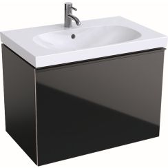 Geberit Acanto szekrény 74x47.5x53.5 cm Függesztett, mosdó alatti fekete 500.611.16.1