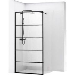 Rea Bler zuhanyfal 80 cm fekete félfényes/átlátszó üveg REA-K7952