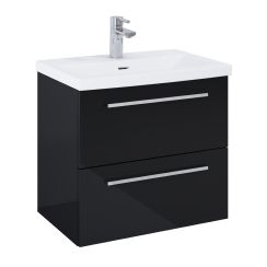 Elita Kwadro Plus szekrény 59.6x39.6x53 cm Függesztett, mosdó alatti fekete 167646