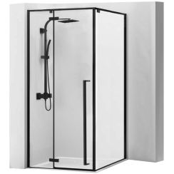 Rea Fargo zuhanykabin 90x90 cm négyzet fekete félmatt/átlátszó üveg REA-K6318