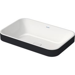 Duravit Happy D.2 Plus mosdótál 60x40 cm négyszögletes mosdótálak fehér-kétszínű-antracit 2359606100