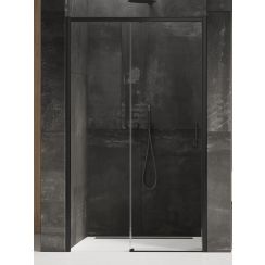 New Trendy Prime Black zuhanyajtók 130 cm tolható fekete matt/átlátszó üveg D-0322A