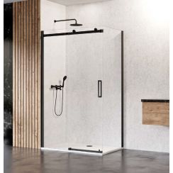 New Trendy Sling Black zuhanykabin 120x80 cm négyszögletes fekete félmatt/átlátszó üveg D-0270A/D-0117B