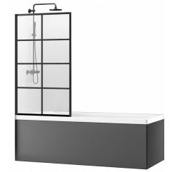 Rea Lagos zuhanyparaván 70 cm egyrészes fekete matt/átlátszó üveg REAK4560