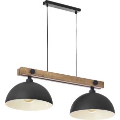 TK Lighting Oslo függőlámpa 2x60 W fekete-fa 1706