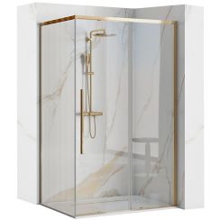 Rea Solar Gold zuhanykabin 90x90 cm négyzet arany fényes/átlátszó üveg REA-K4900