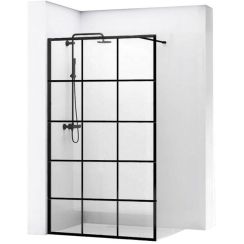 Rea Bler zuhanyfal 120 cm fekete félfényes/átlátszó üveg REA-K7957