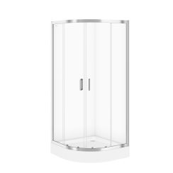 Készlet zuhanykabin Cersanit Arteco S157-002, félkör alakú zuhanytálca Cersanit Tako S204-004